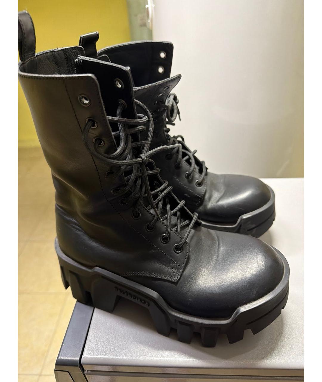 BALENCIAGA Черные кожаные ботинки, фото 5