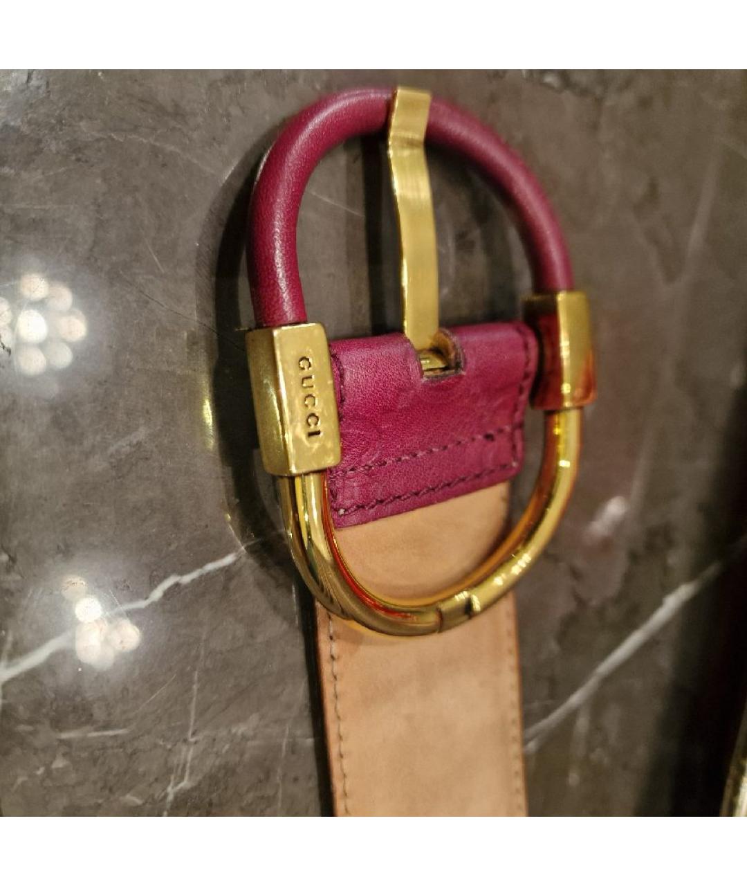 GUCCI Бордовый кожаный ремень, фото 9