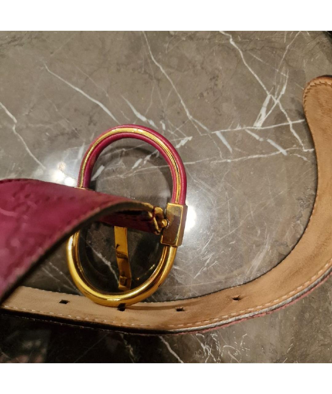 GUCCI Бордовый кожаный ремень, фото 2