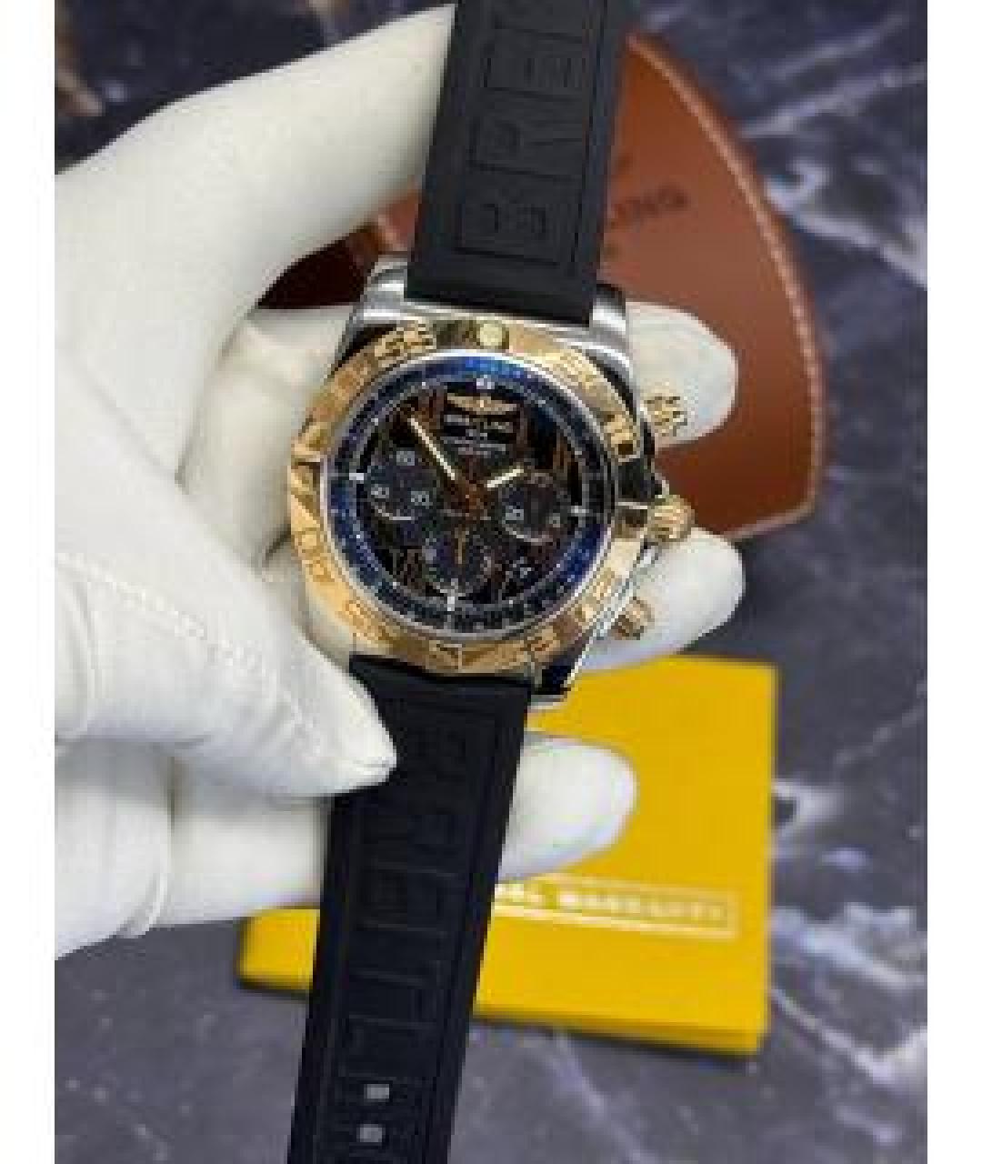 BREITLING Черные часы из розового золота, фото 8