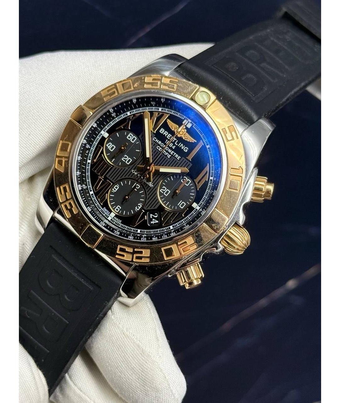 BREITLING Черные часы из розового золота, фото 7