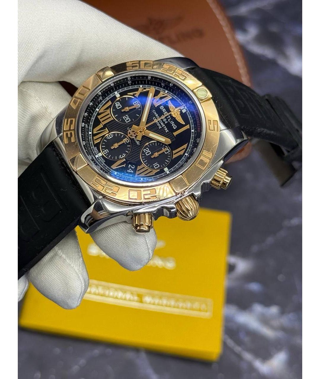 BREITLING Черные часы из розового золота, фото 5