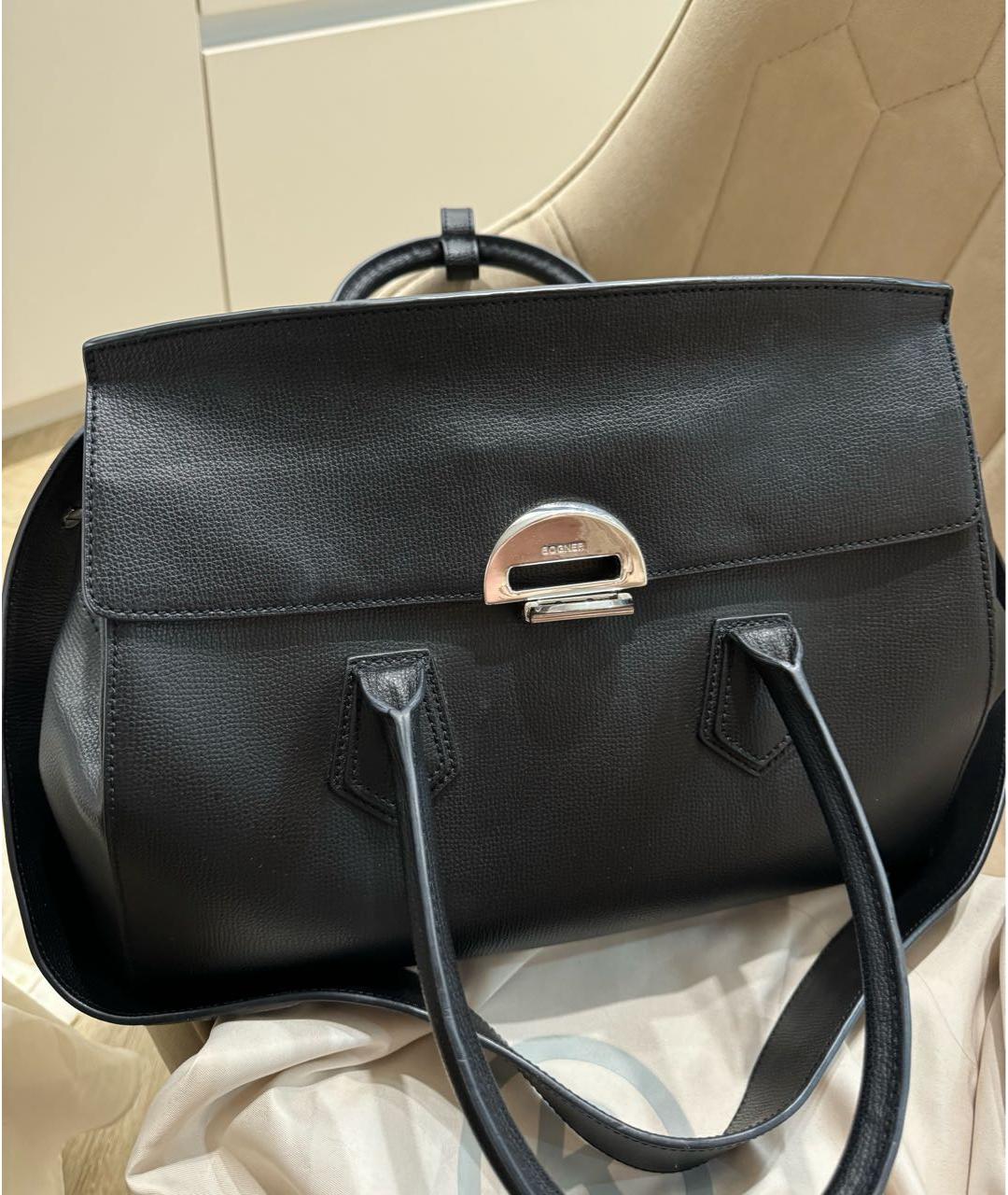 BOGNER Черная кожаная сумка тоут, фото 5