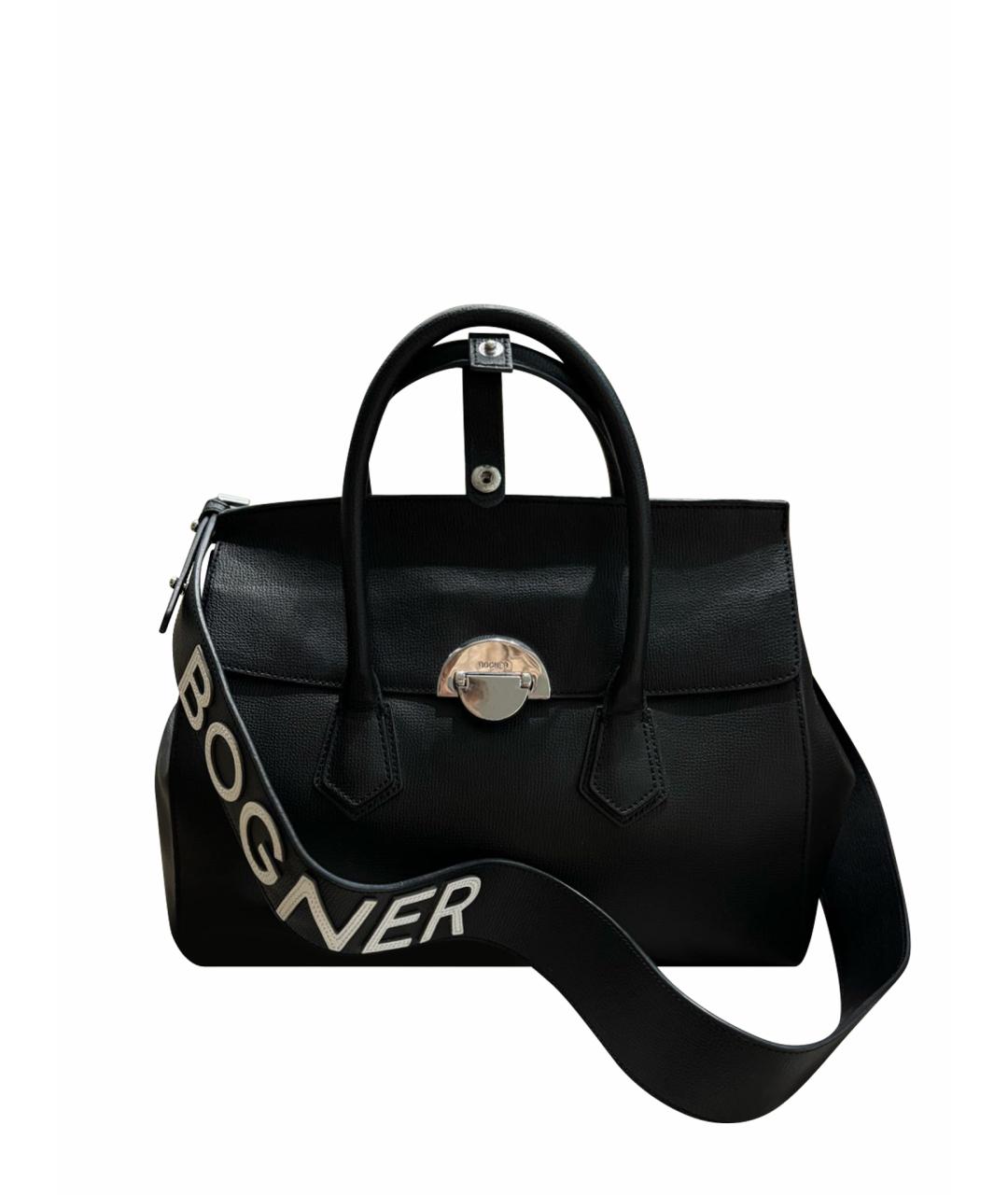 BOGNER Черная кожаная сумка тоут, фото 1