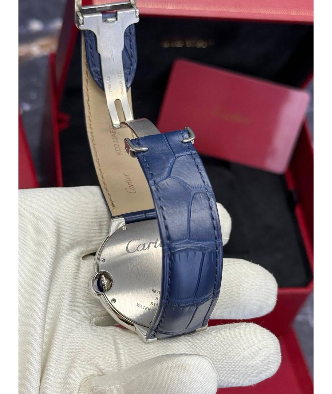 CARTIER Синие металлические часы, фото 6