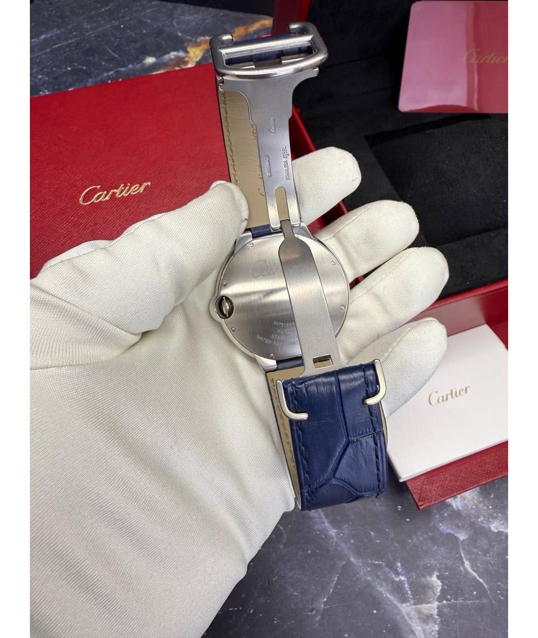 CARTIER Синие металлические часы, фото 3