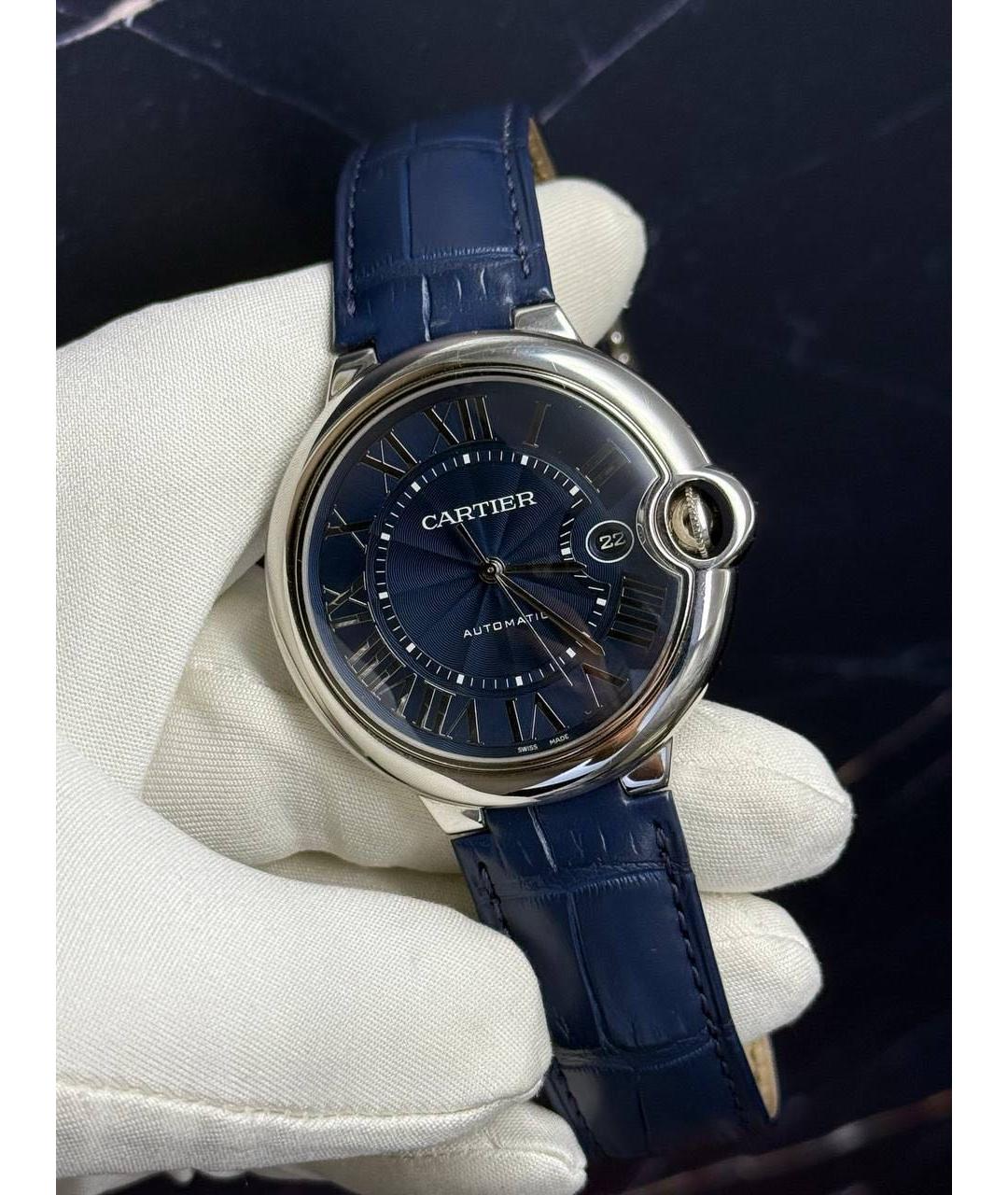 CARTIER Синие металлические часы, фото 4