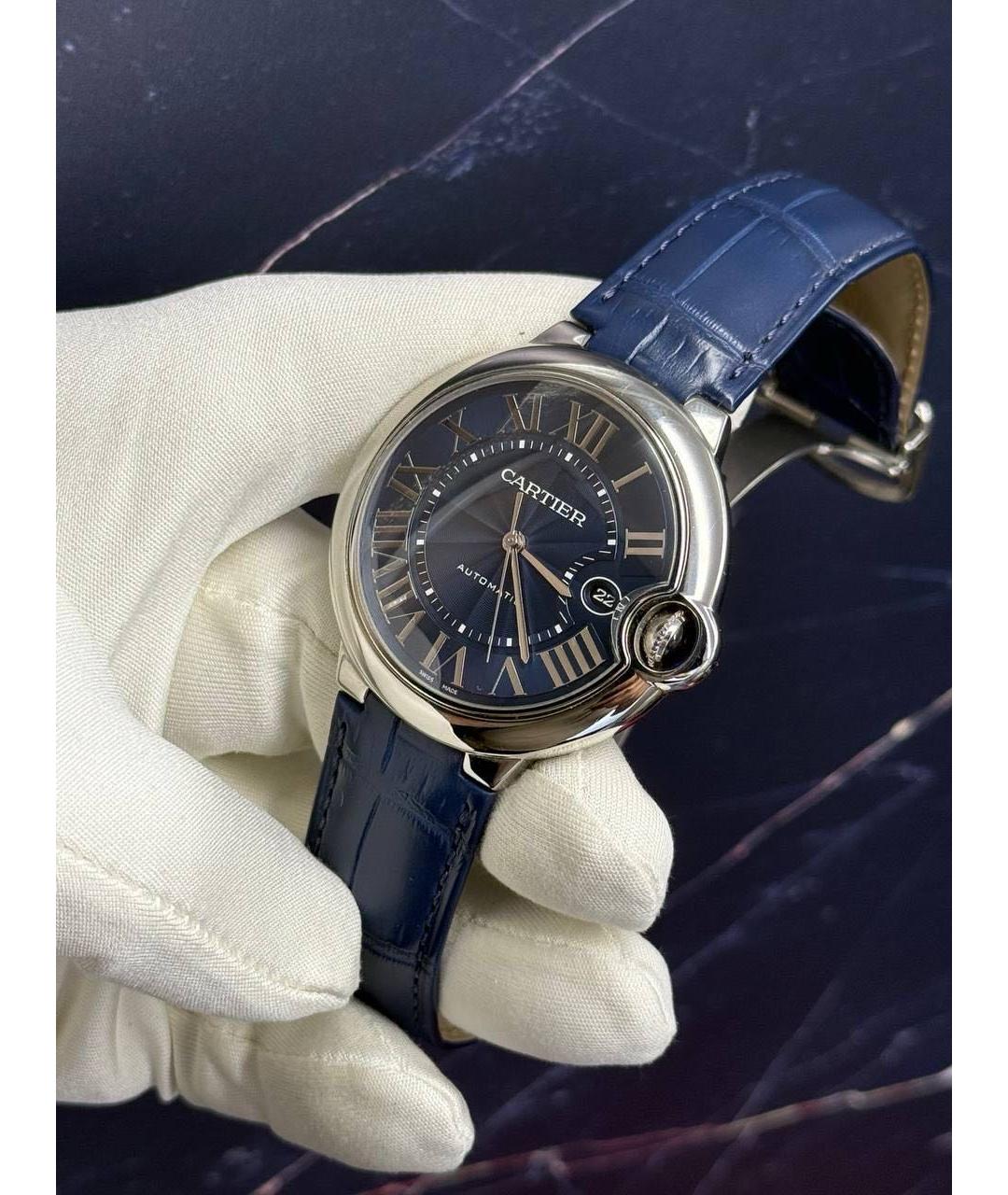 CARTIER Синие металлические часы, фото 5