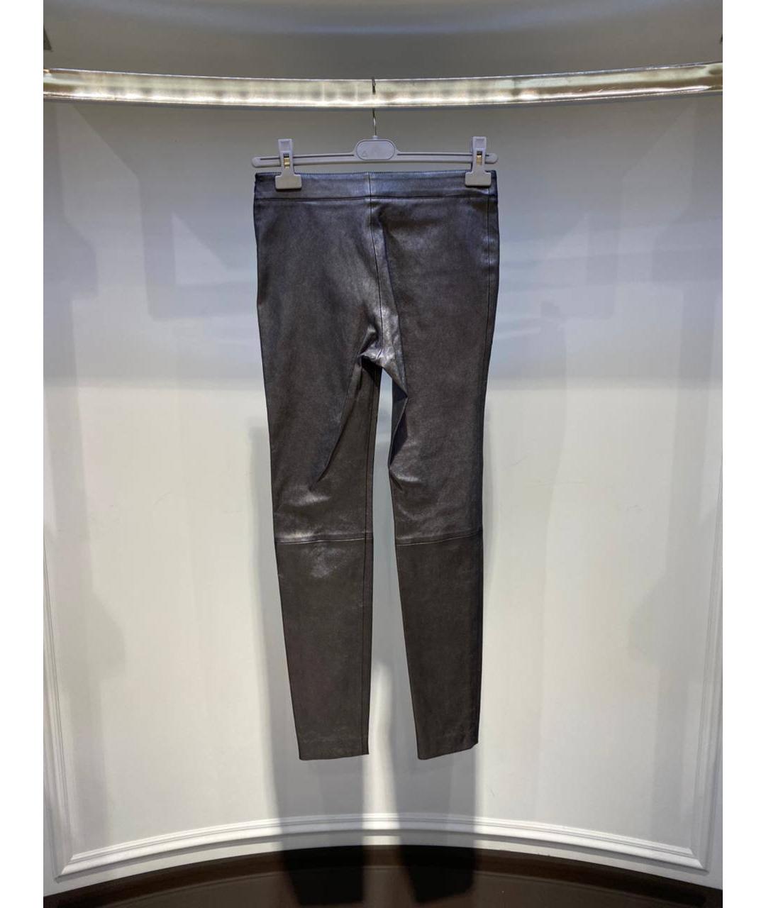 FABIANA FILIPPI Черные кожаные прямые брюки, фото 3
