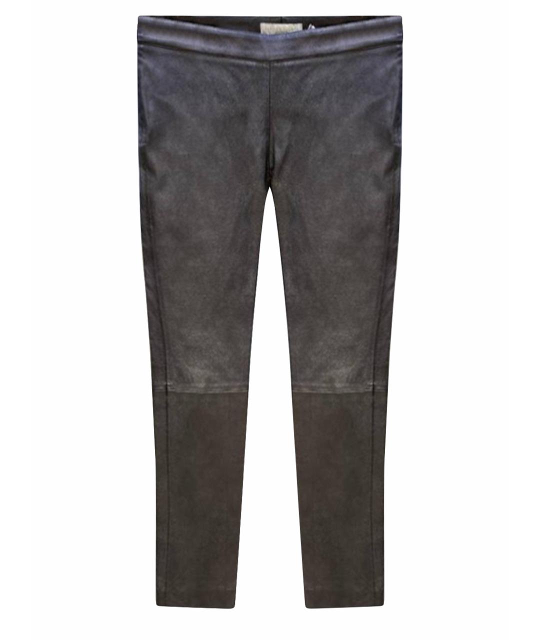 FABIANA FILIPPI Черные кожаные прямые брюки, фото 1