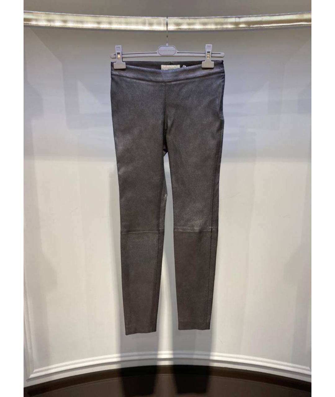 FABIANA FILIPPI Черные кожаные прямые брюки, фото 4