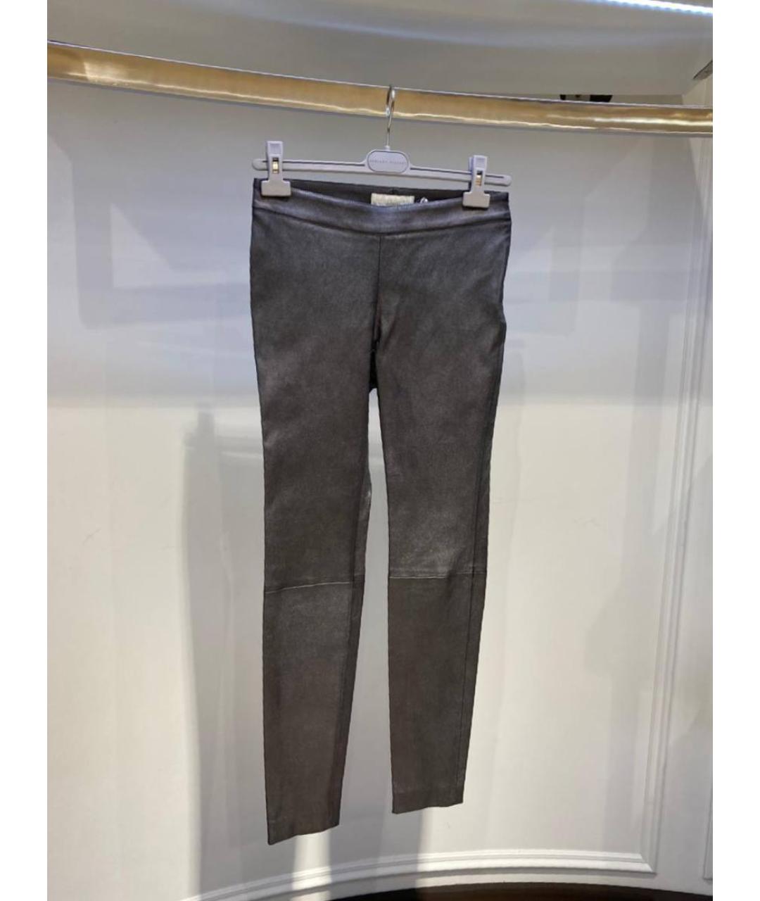 FABIANA FILIPPI Черные кожаные прямые брюки, фото 2