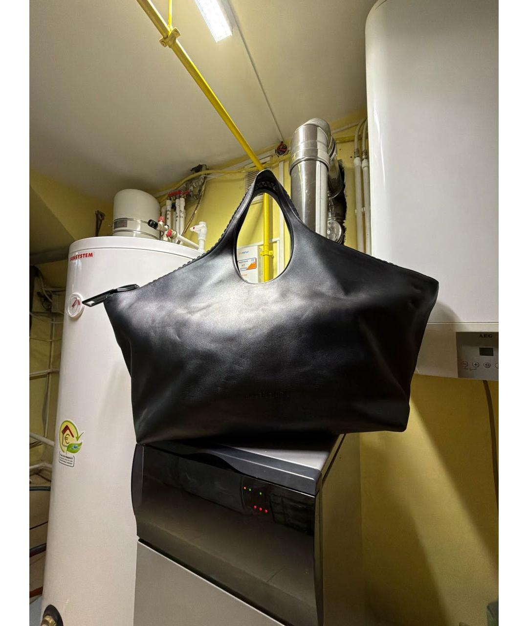 BALENCIAGA Черная кожаная дорожная/спортивная сумка, фото 2