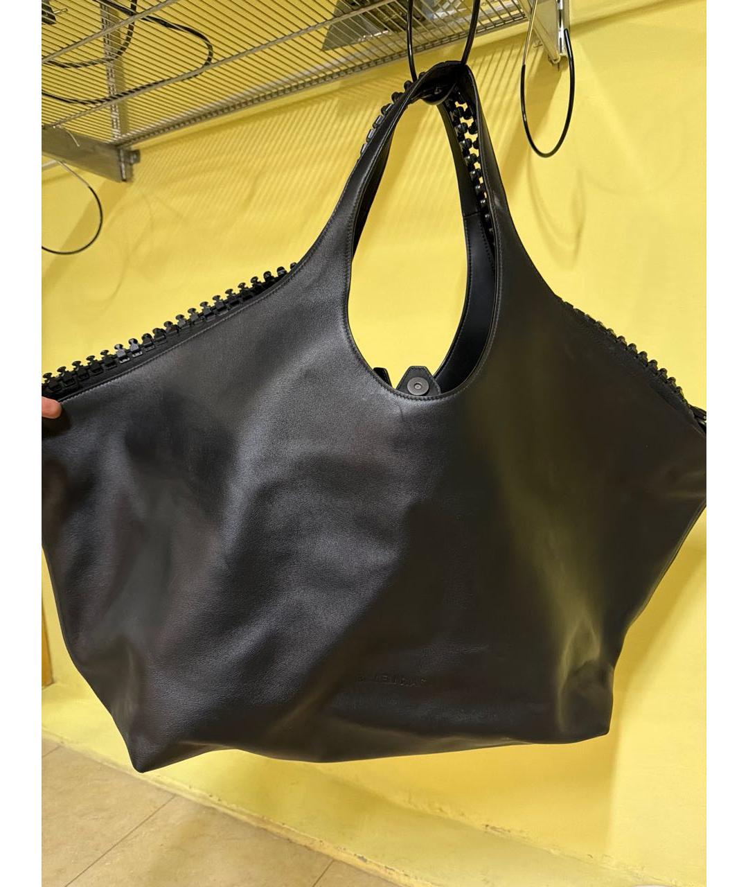 BALENCIAGA Черная кожаная дорожная/спортивная сумка, фото 9