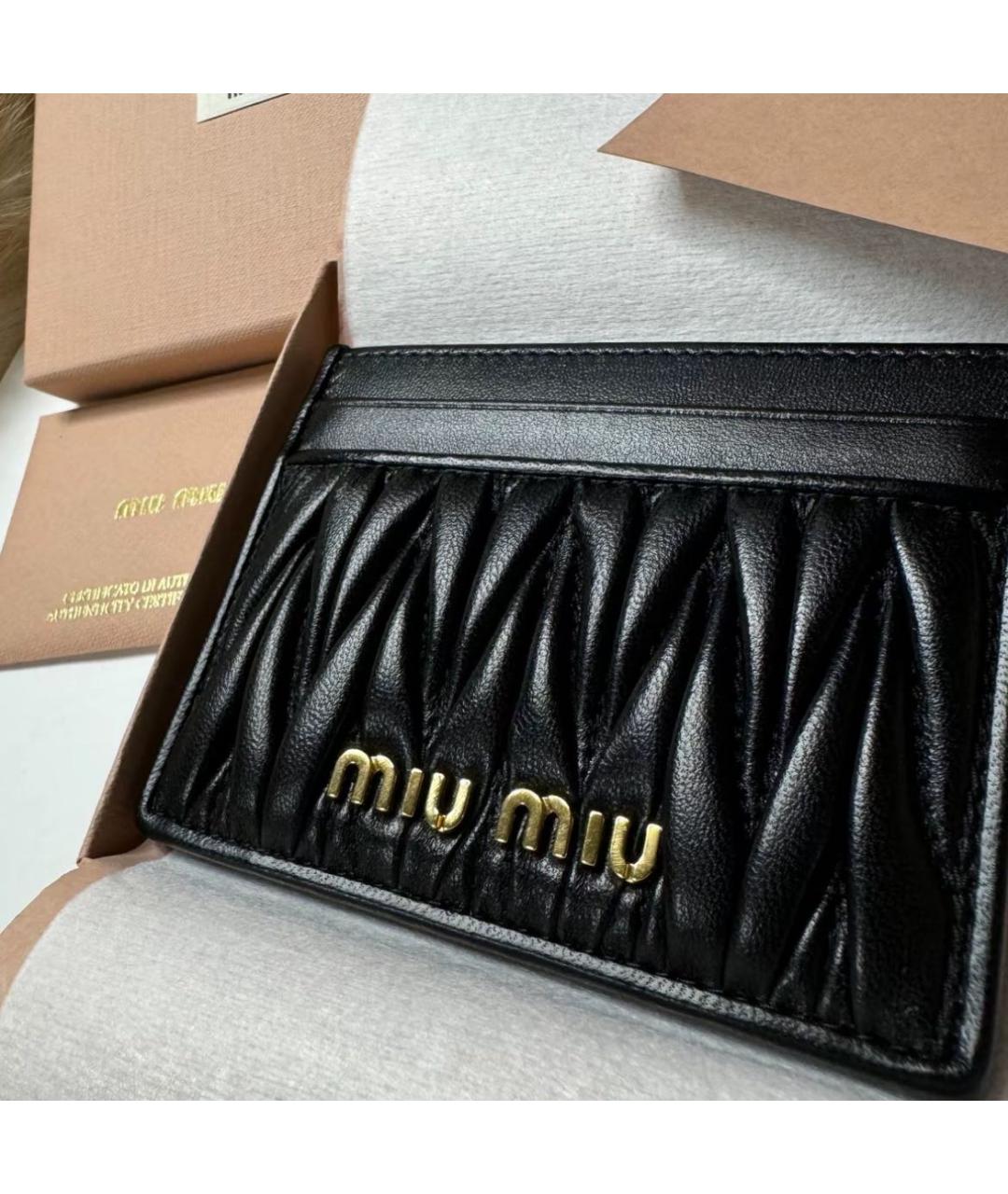 MIU MIU Черный кожаный кардхолдер, фото 5