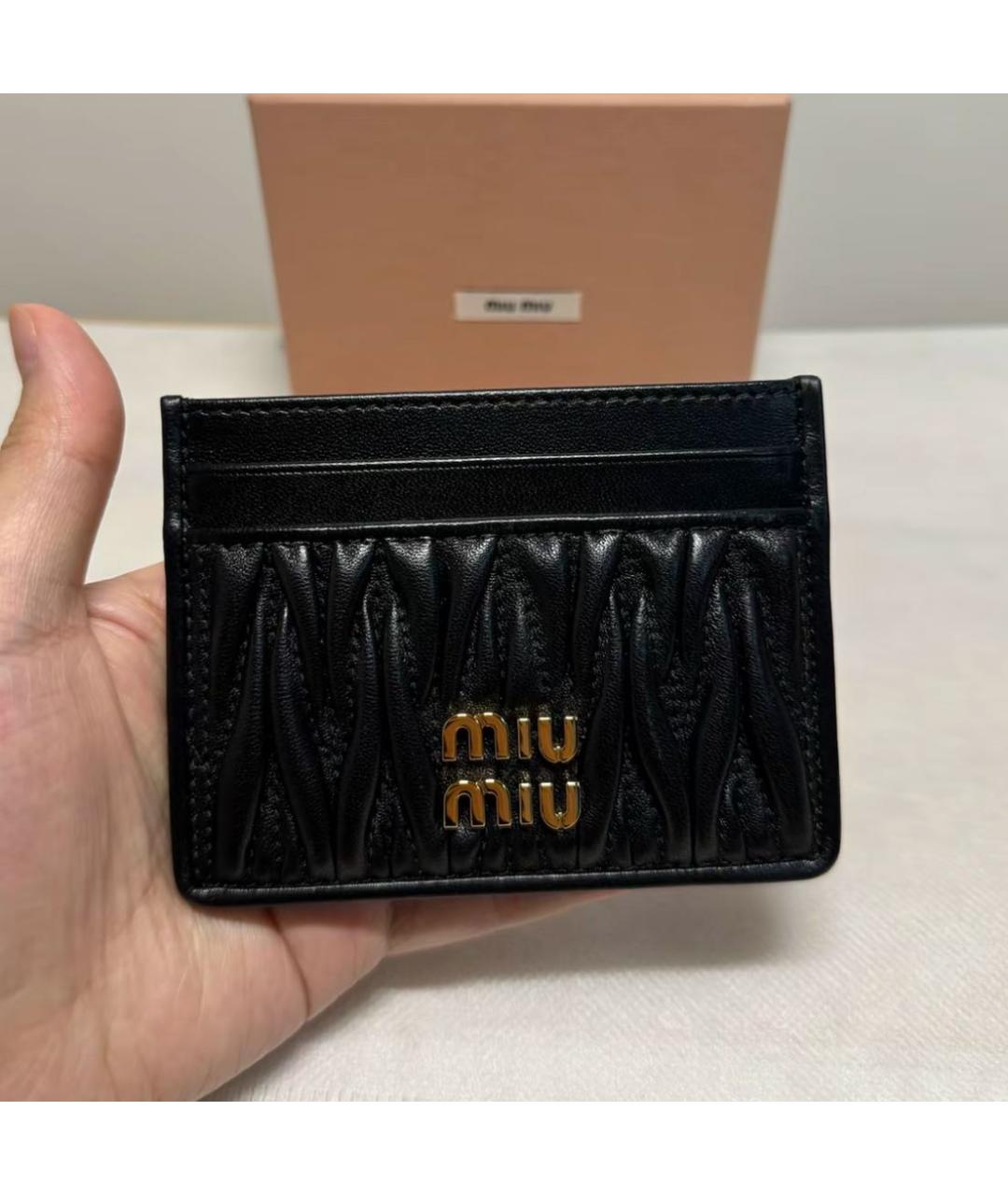 MIU MIU Черный кожаный кардхолдер, фото 7