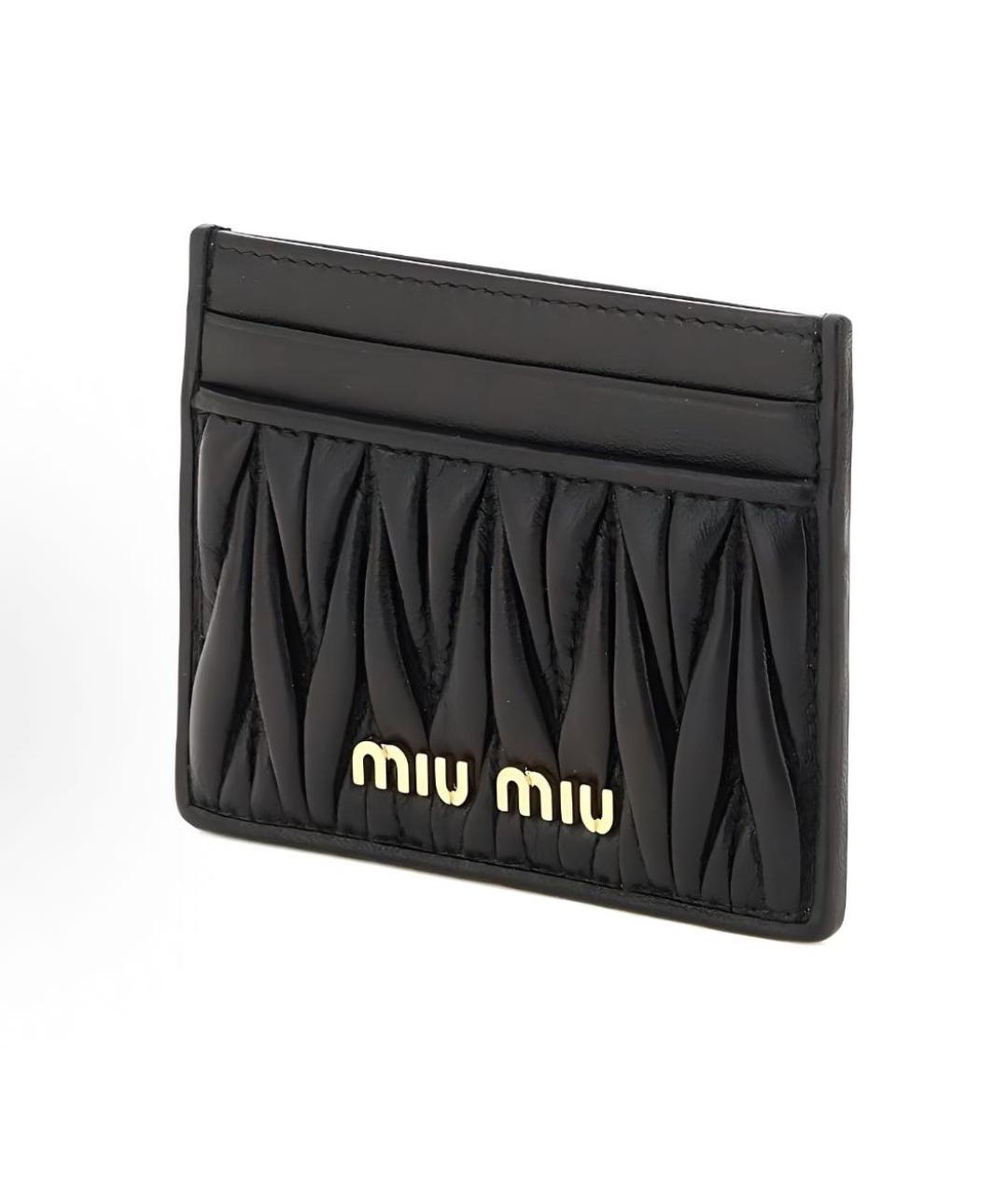 MIU MIU Черный кожаный кардхолдер, фото 2