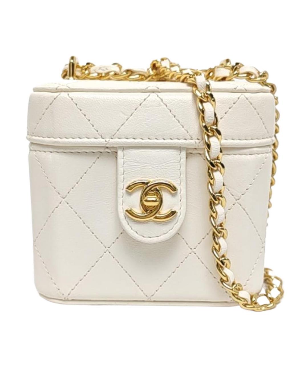 CHANEL Бежевая кожаная сумка через плечо, фото 5