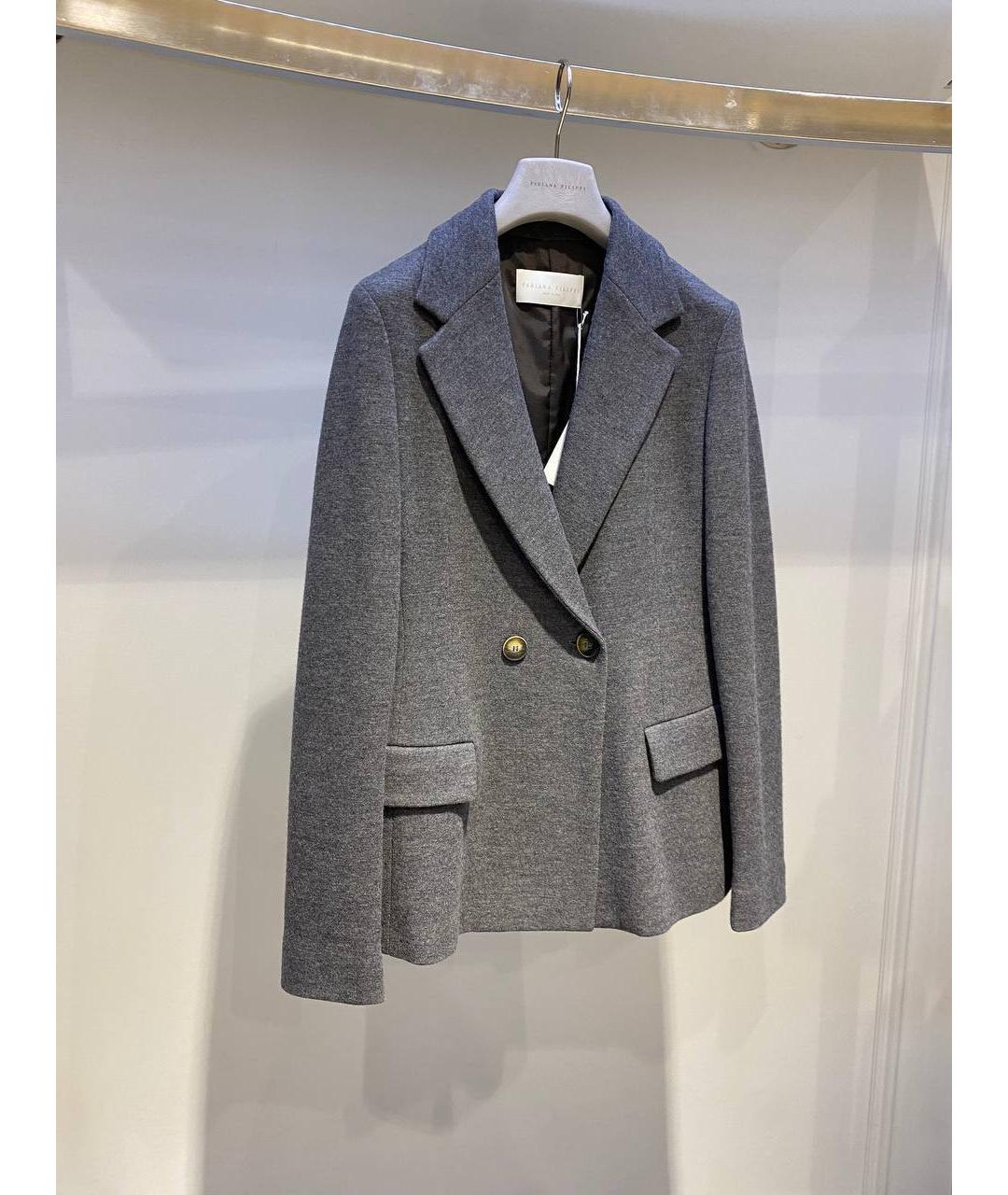 FABIANA FILIPPI Серый вискозный жакет/пиджак, фото 2