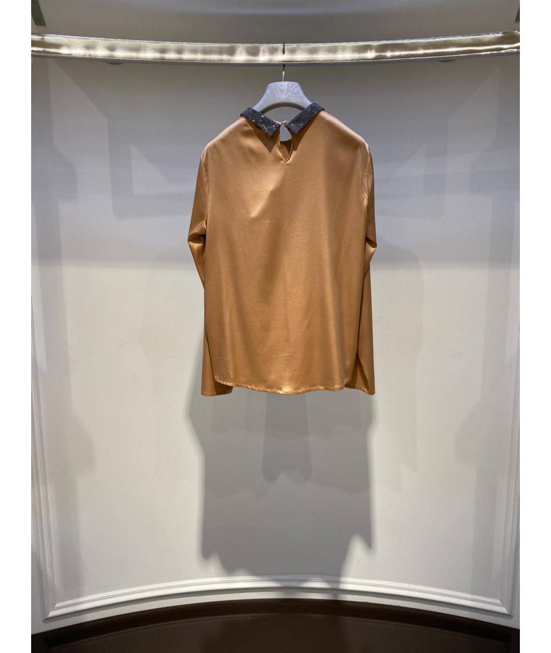 FABIANA FILIPPI Коричневая шелковая блузы, фото 3