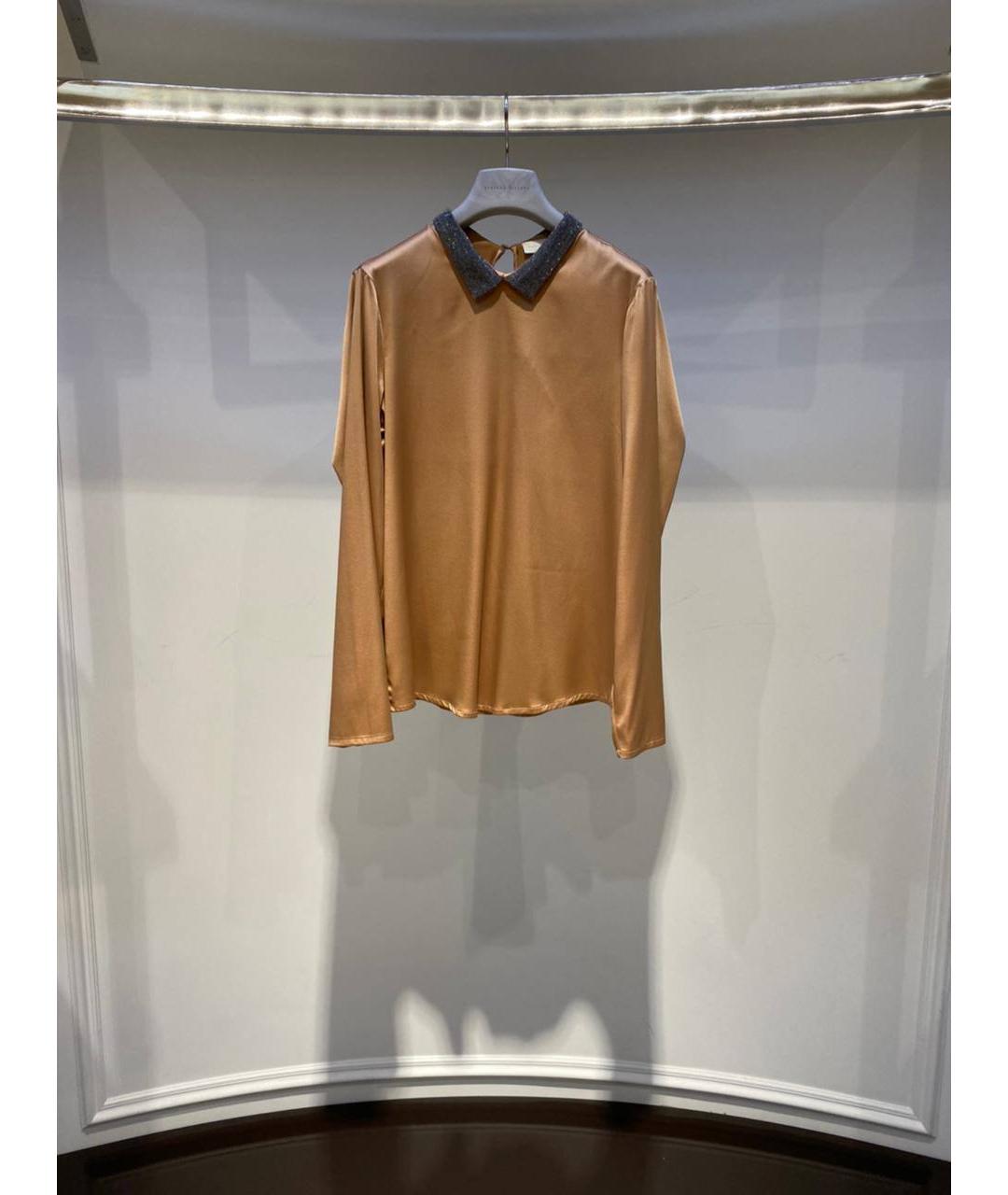FABIANA FILIPPI Коричневая шелковая блузы, фото 4