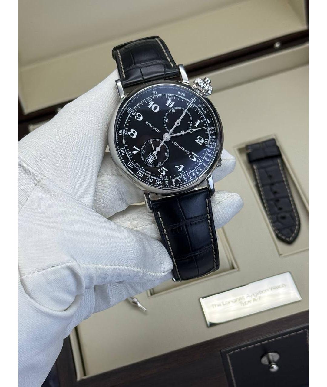 LONGINES Черные часы, фото 6