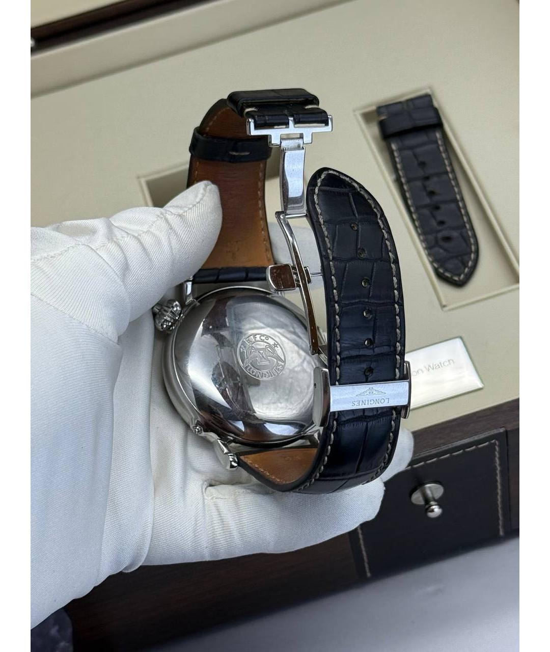 LONGINES Черные часы, фото 4