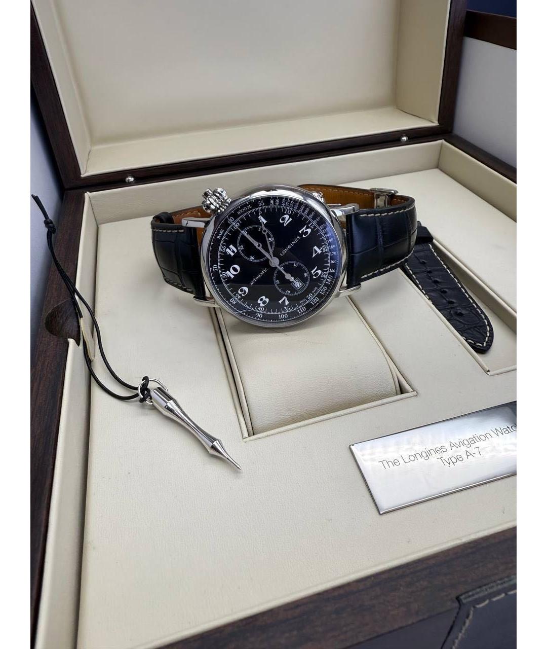 LONGINES Черные часы, фото 2