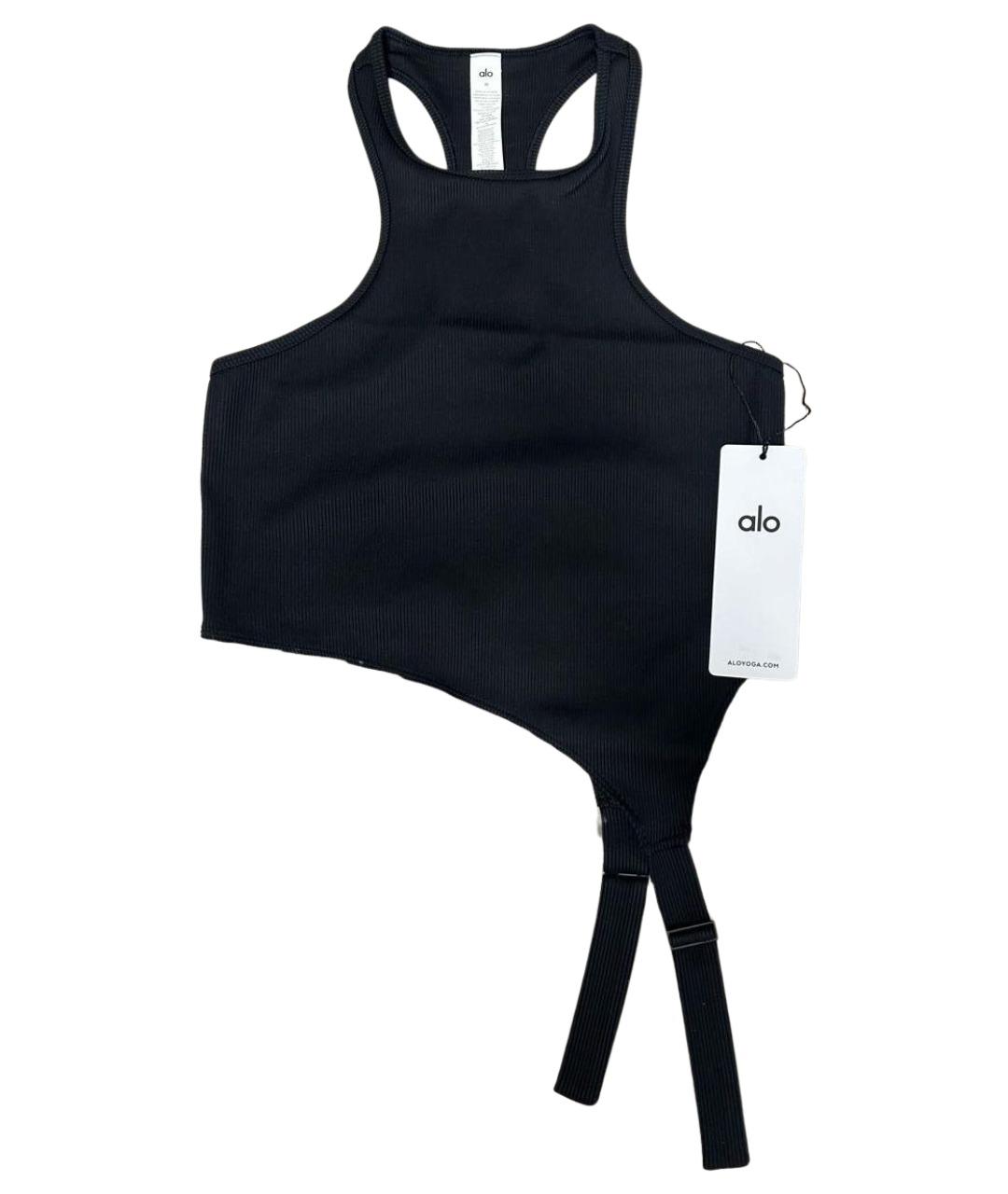 ALO YOGA Черная полиэстеровая майка, фото 1