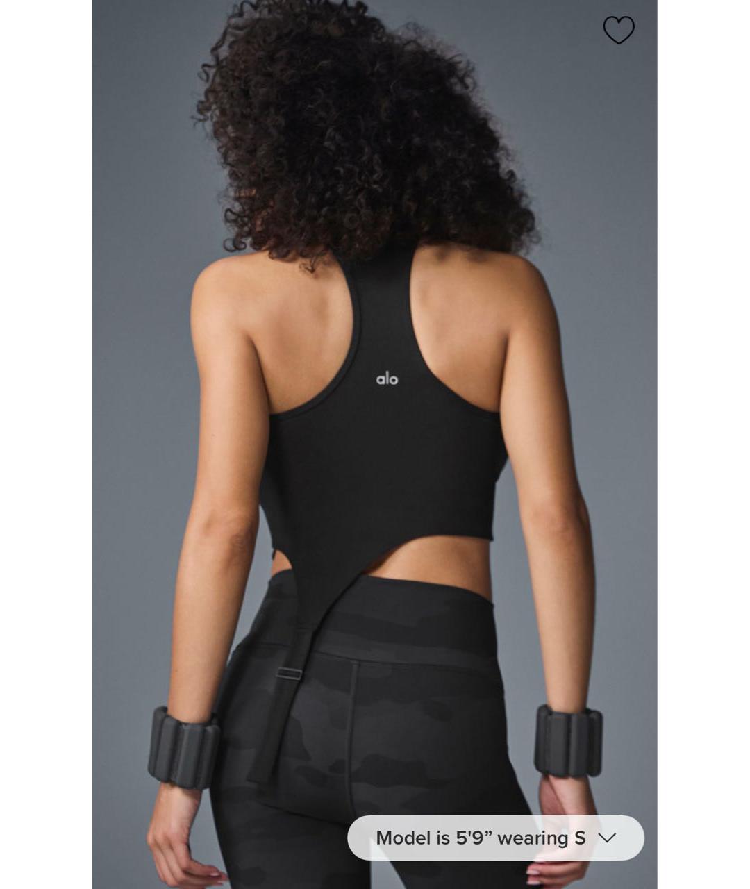 ALO YOGA Черная полиэстеровая майка, фото 5