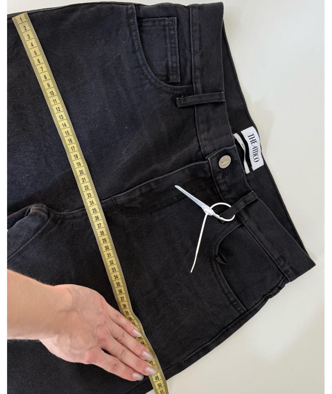 THE ATTICO Черные хлопко-эластановые джинсы слим, фото 8