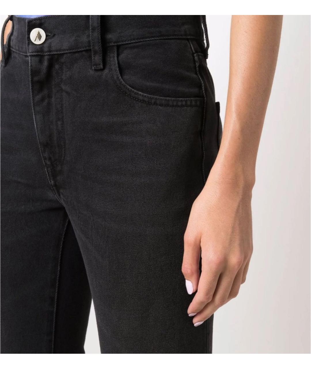 THE ATTICO Черные хлопко-эластановые джинсы слим, фото 3