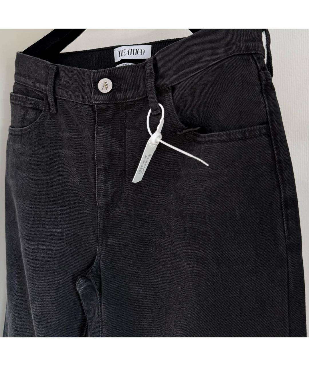 THE ATTICO Черные хлопко-эластановые джинсы слим, фото 4