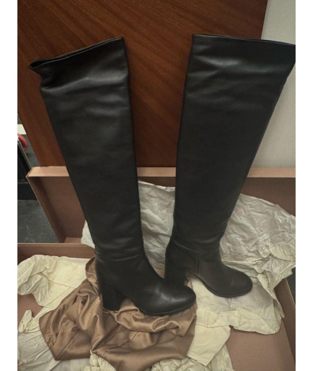 GIANVITO ROSSI Черные кожаные сапоги, фото 5