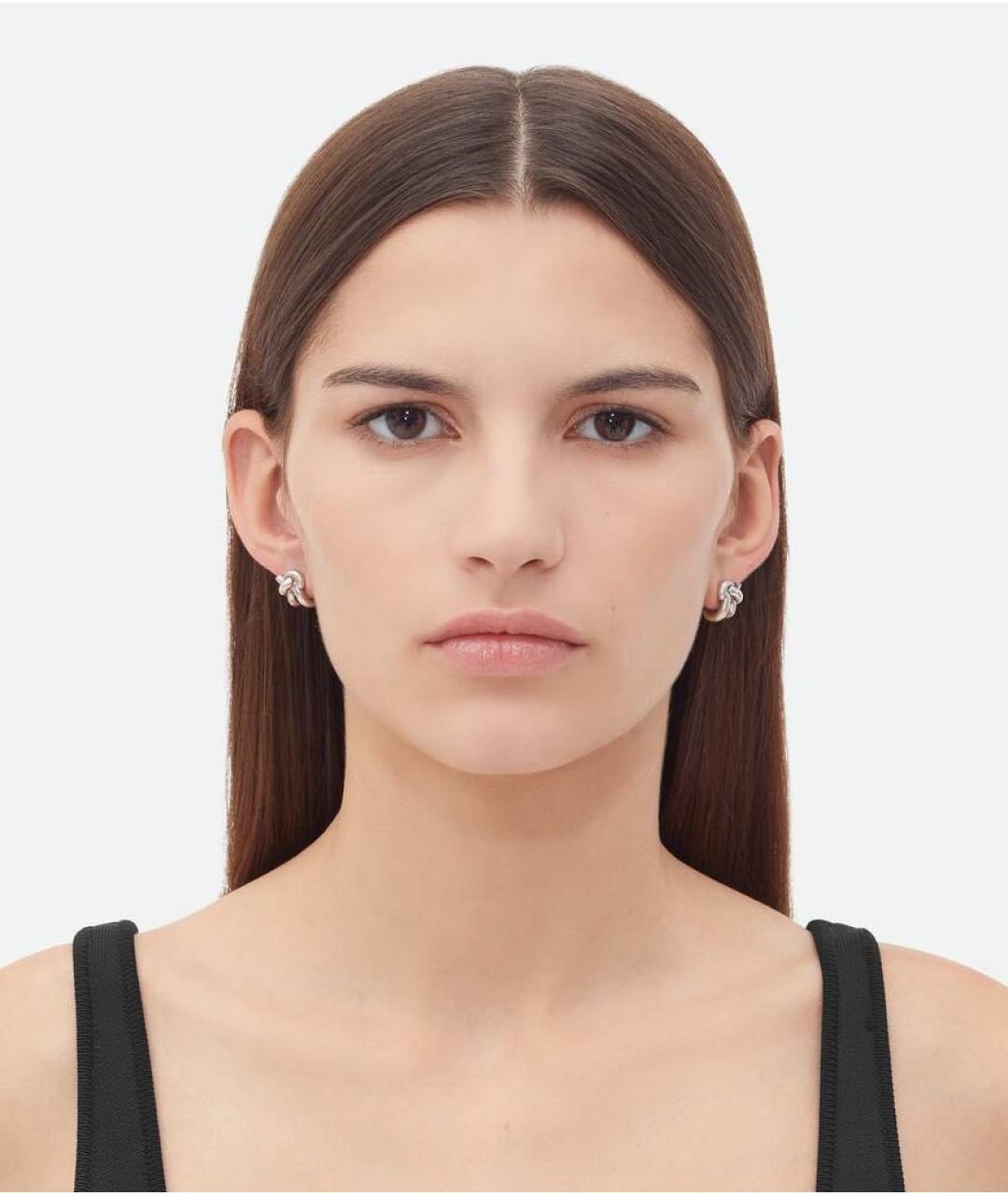 BOTTEGA VENETA Серебряные латунные серьги, фото 2