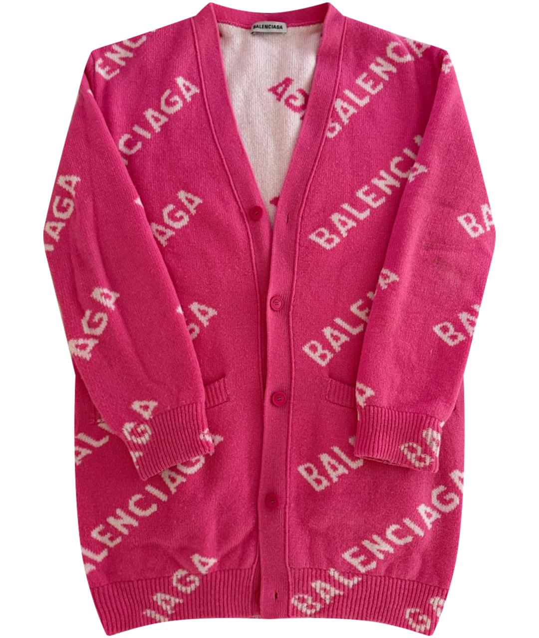 BALENCIAGA Розовый шерстяной кардиган, фото 1