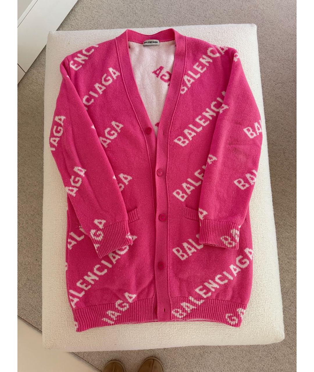 BALENCIAGA Розовый шерстяной кардиган, фото 3