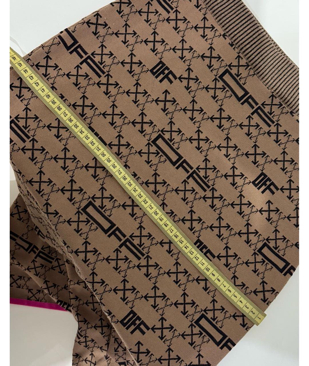 OFF-WHITE Коричневая вискозная юбка миди, фото 6