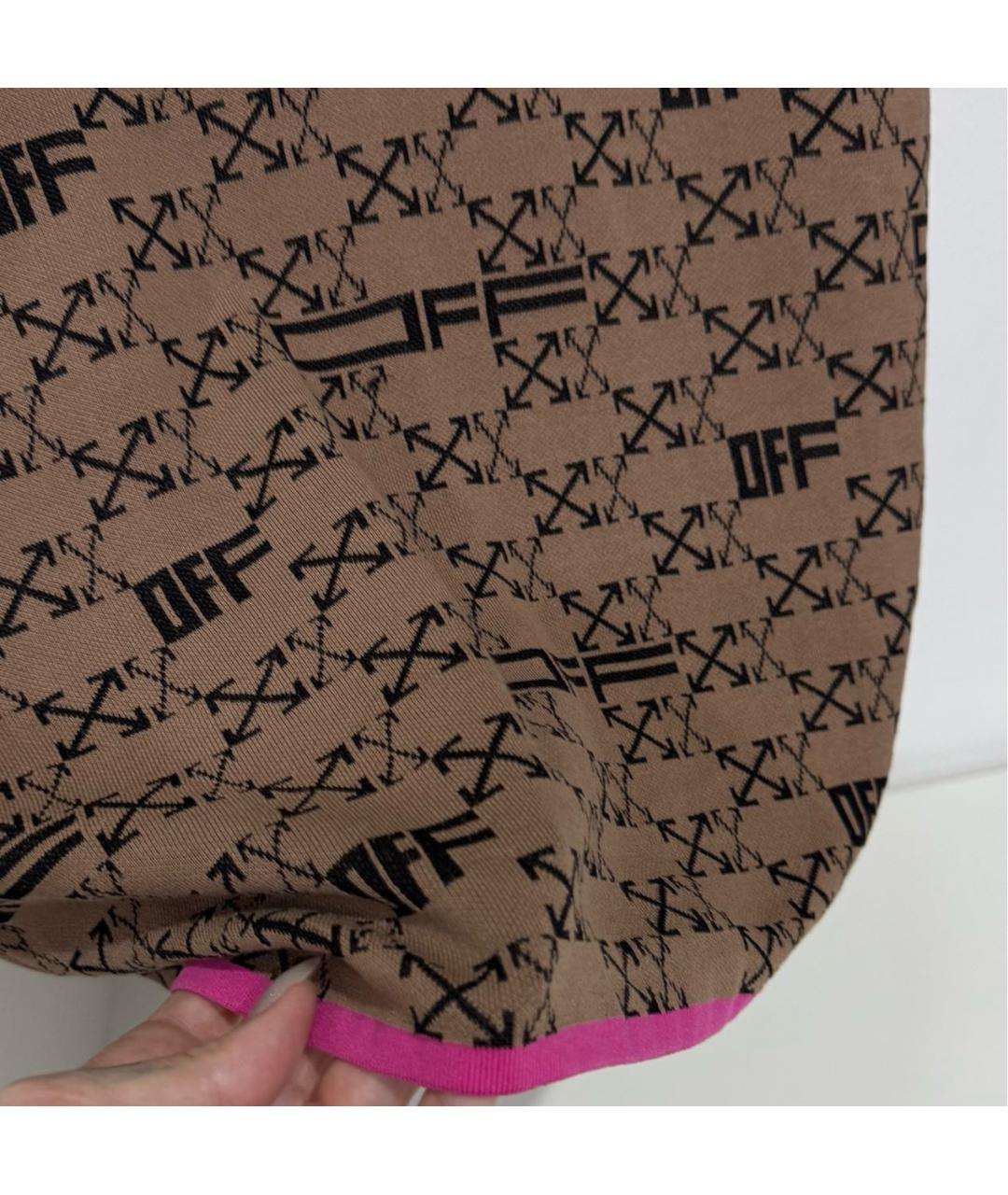 OFF-WHITE Коричневая вискозная юбка миди, фото 5