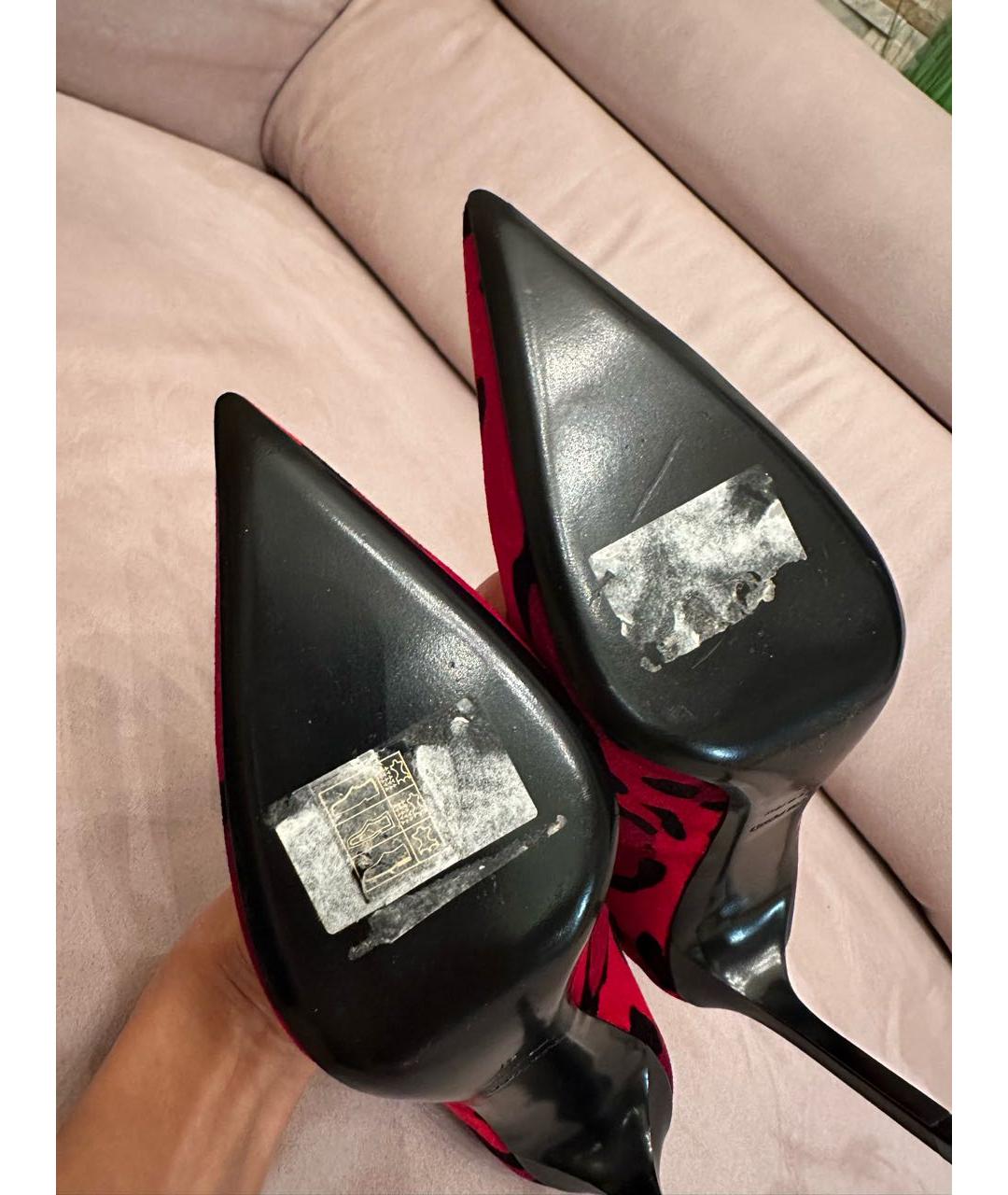 TOM FORD Красные бархатные туфли, фото 6