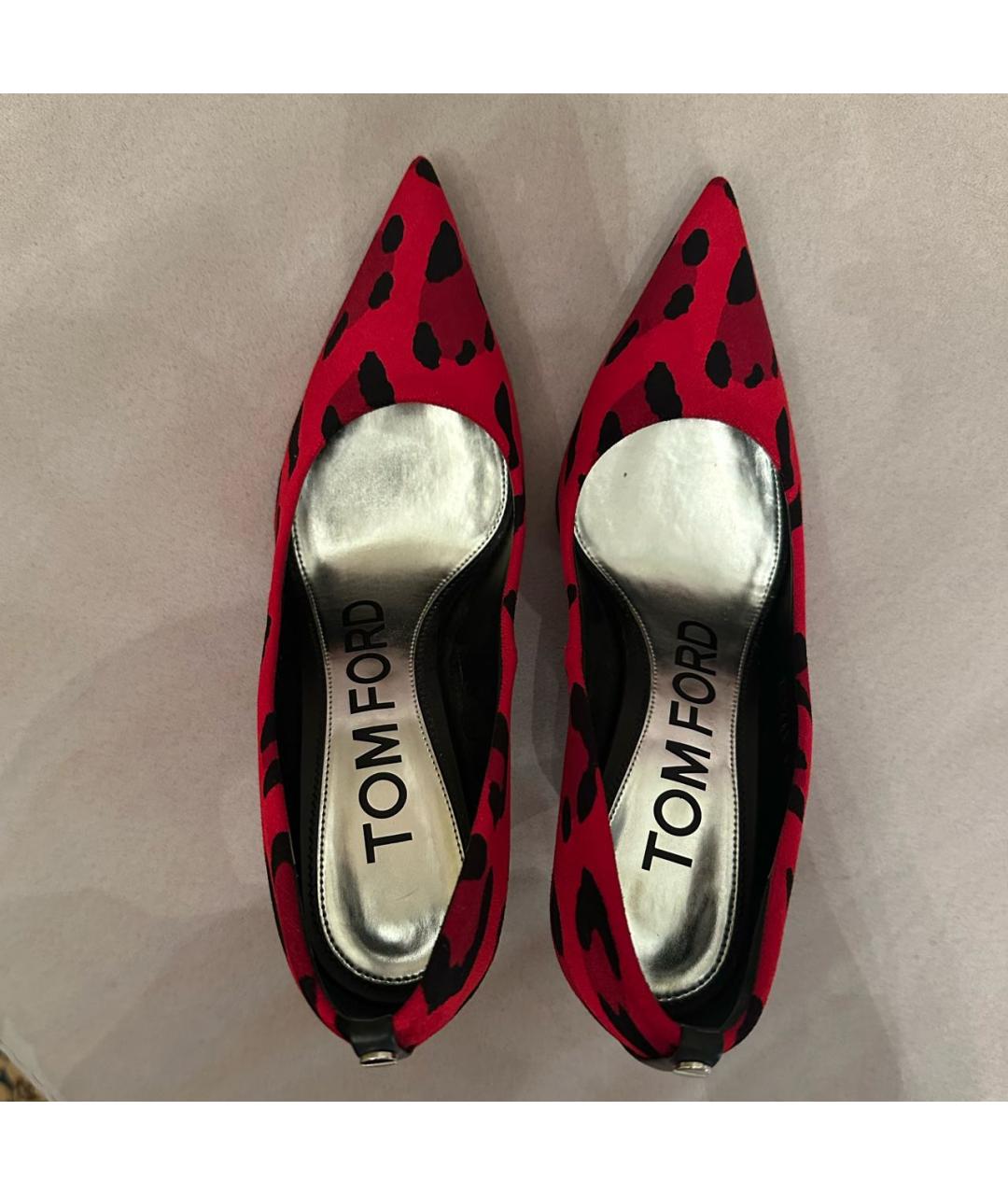 TOM FORD Красные бархатные туфли, фото 3