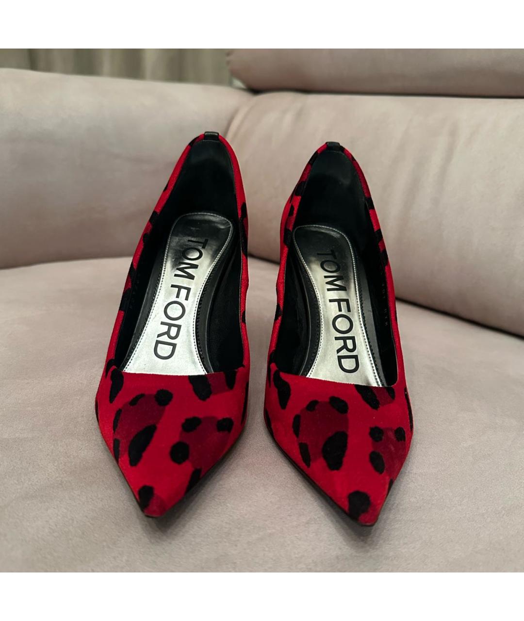 TOM FORD Красные бархатные туфли, фото 2