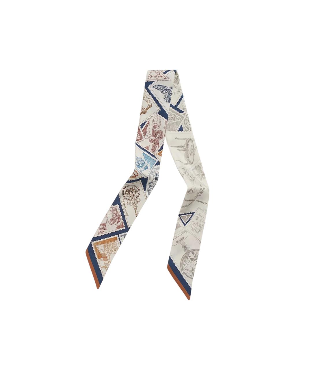 HERMES Бежевый шелковый платок, фото 1