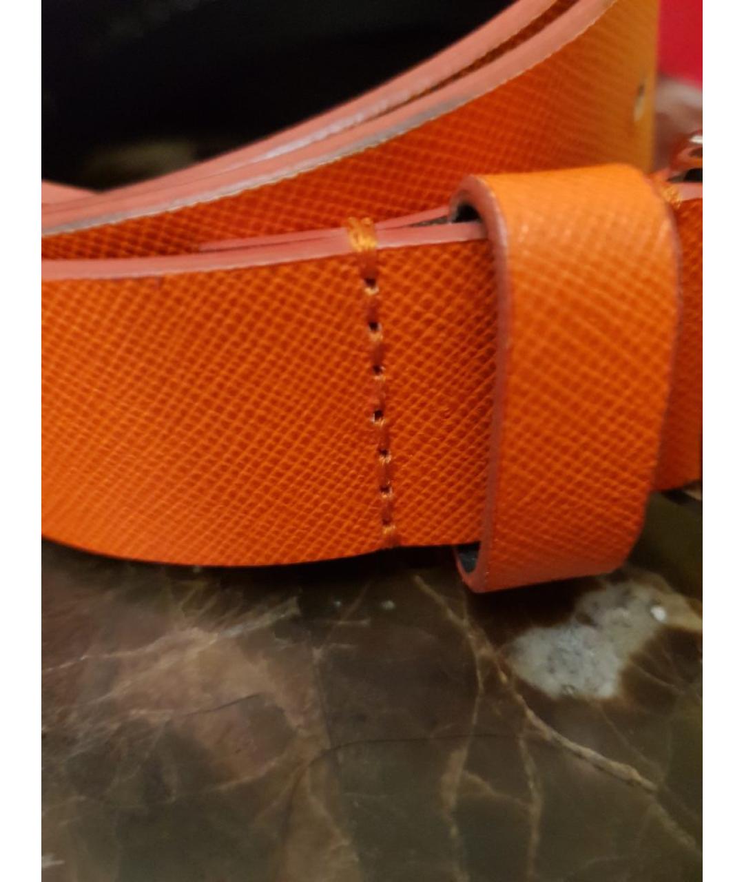ARMANI JEANS Оранжевый кожаный ремень, фото 6