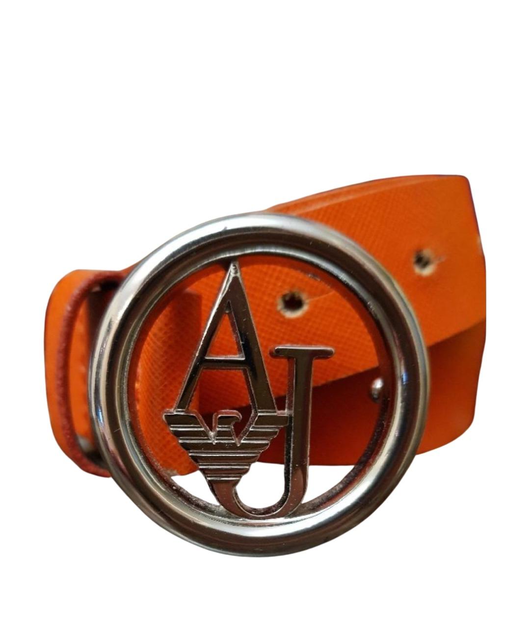 ARMANI JEANS Оранжевый кожаный ремень, фото 1