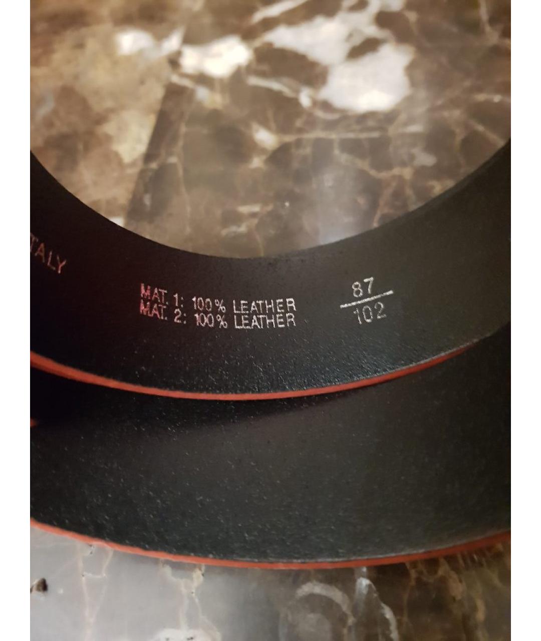 ARMANI JEANS Оранжевый кожаный ремень, фото 4