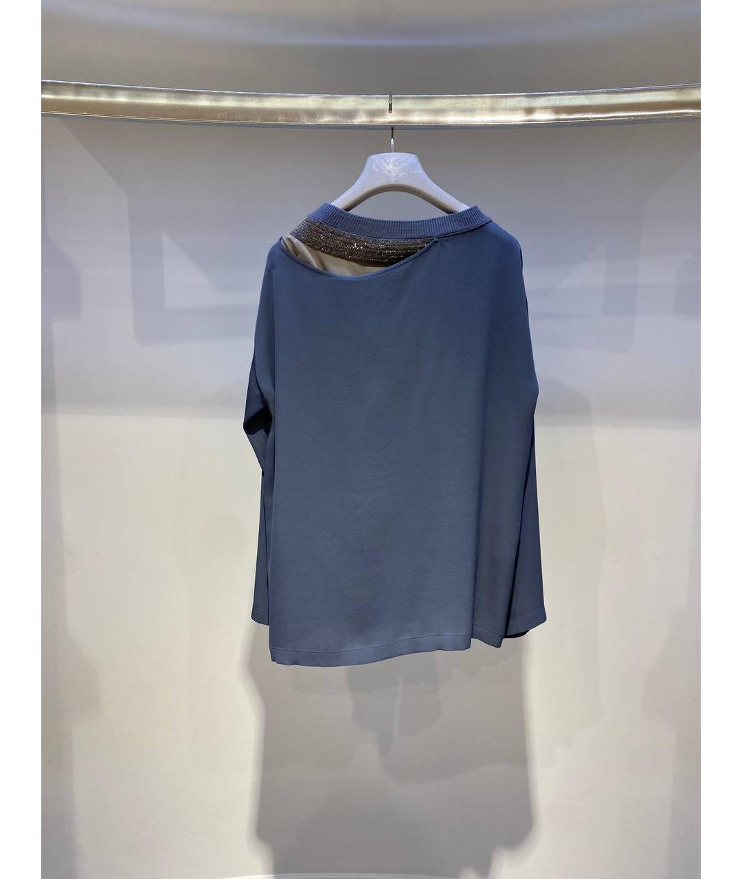 FABIANA FILIPPI Синяя шелковая блузы, фото 3