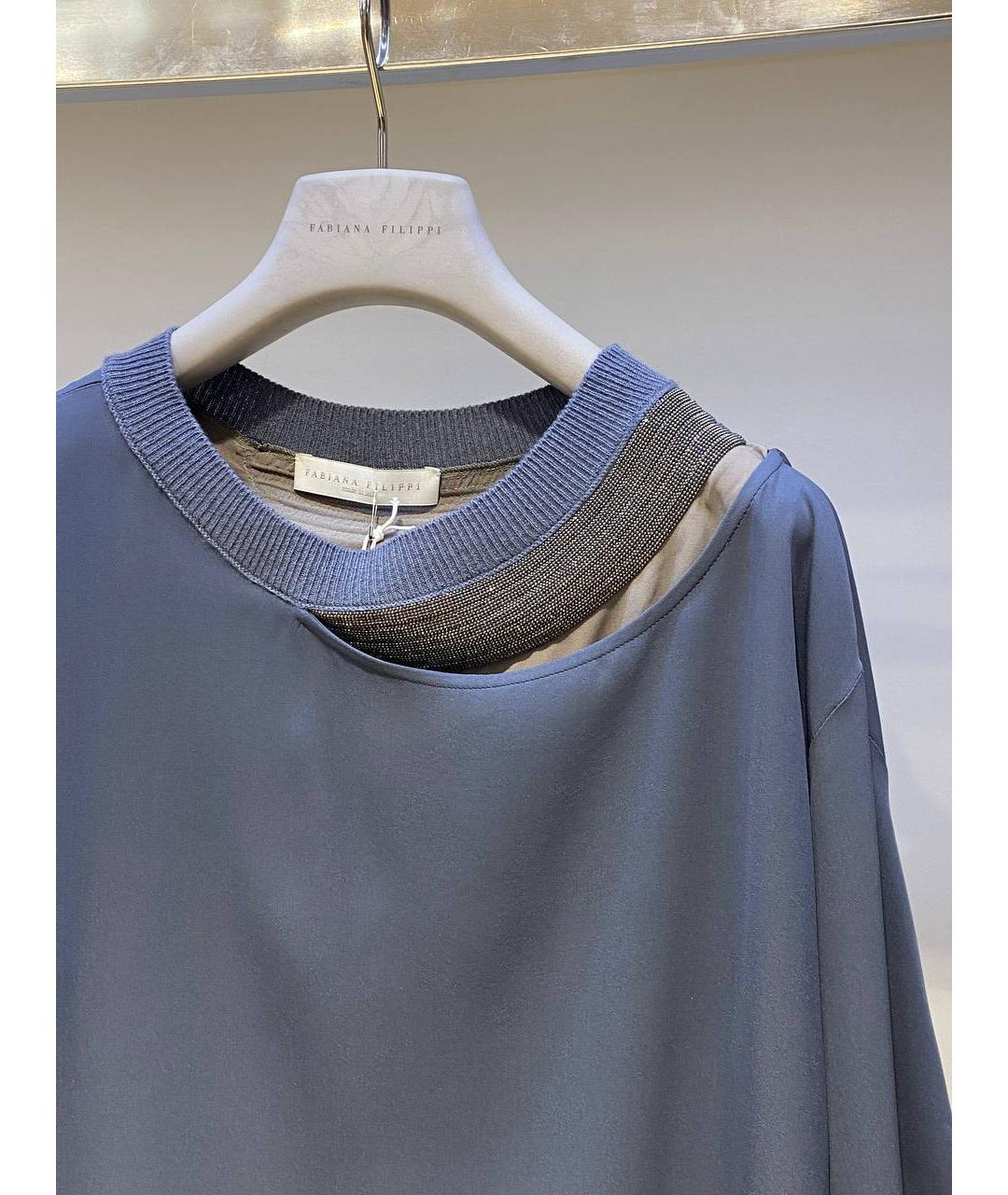 FABIANA FILIPPI Синяя шелковая блузы, фото 2