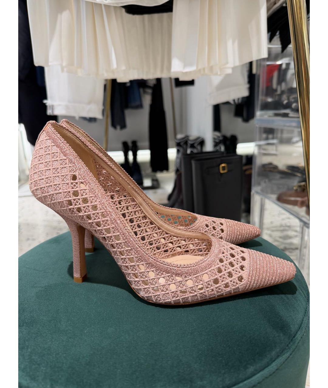 CHRISTIAN DIOR Розовые текстильные туфли, фото 4