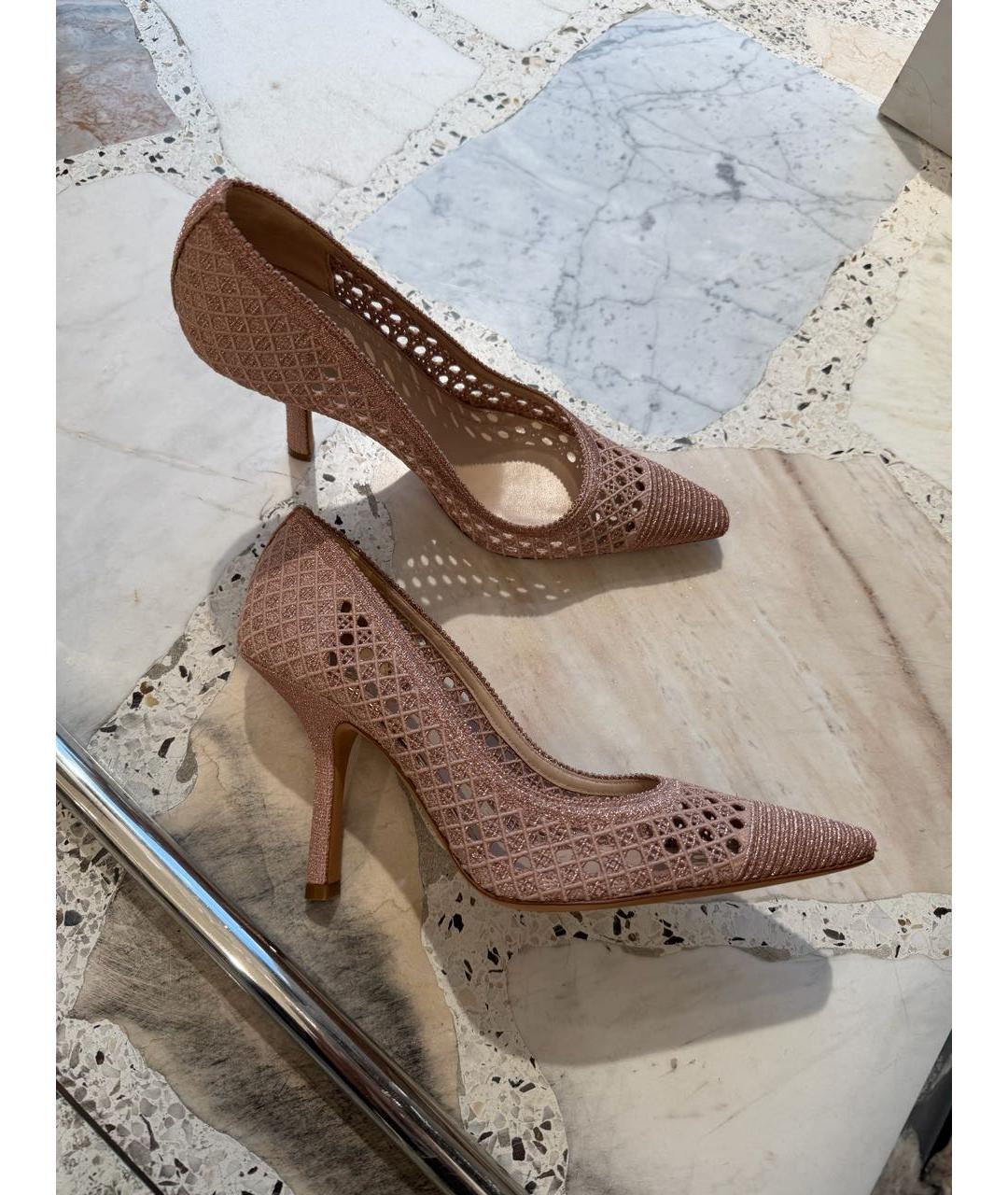 CHRISTIAN DIOR Розовые текстильные туфли, фото 7